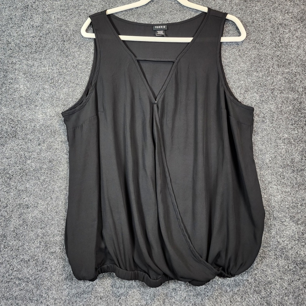 Torrid Women Y2K Coquette Careercore Office Blouson Surplice Tank Top Size 2